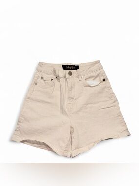Indigo Rein High-Waist Cream Shorts